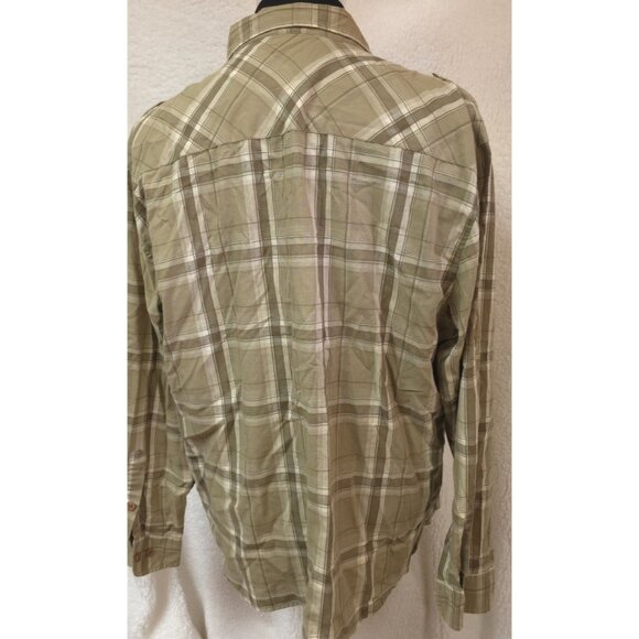 Polaris Ranger Mens 2XL Brown Plaid Button Up Long Sleeve Epaulettes Logo Shirt - Picture 9 of 13